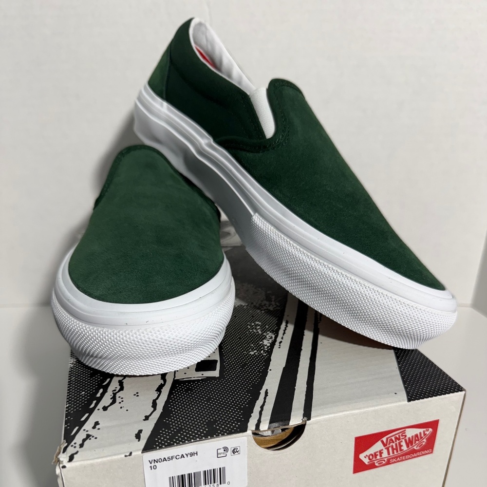 Mens Vans Skate Slip-On Wrapped Green Sneakers